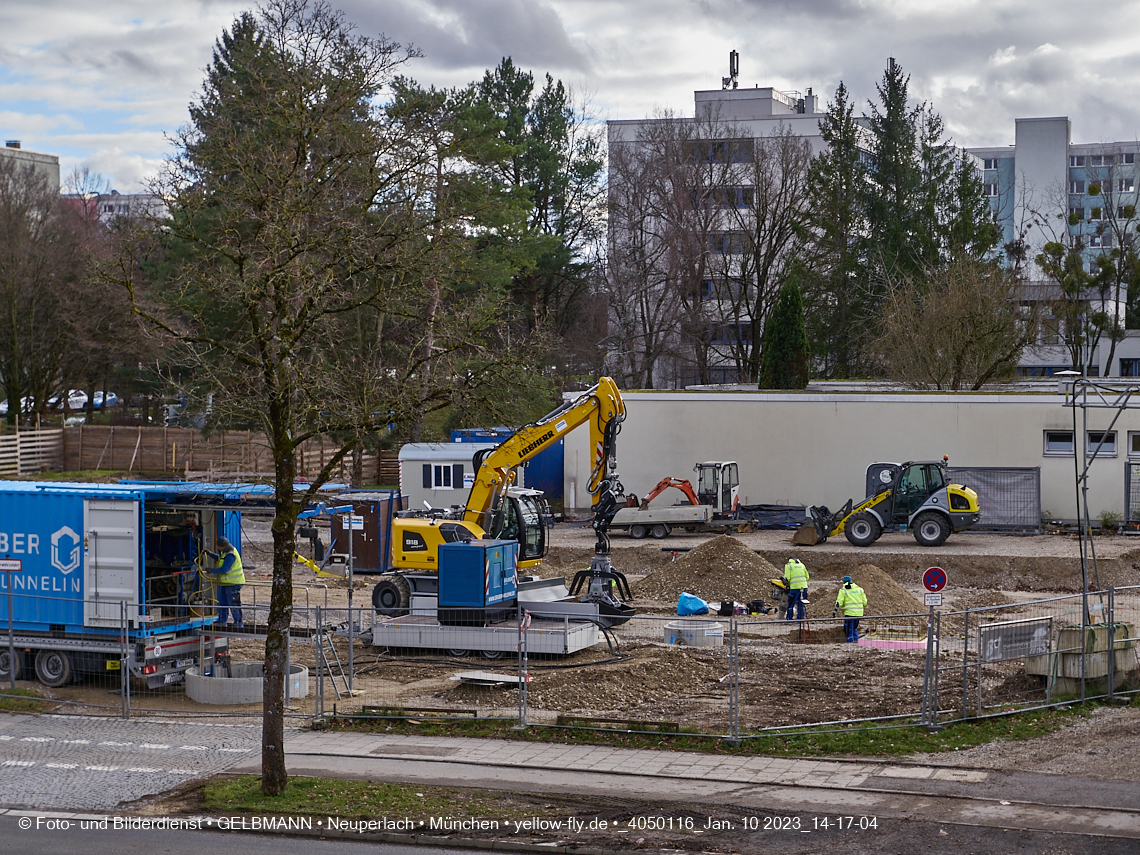 10.01.2023 - Baustelle an der Quiddestraße Haus für Kinder in Neuperlach